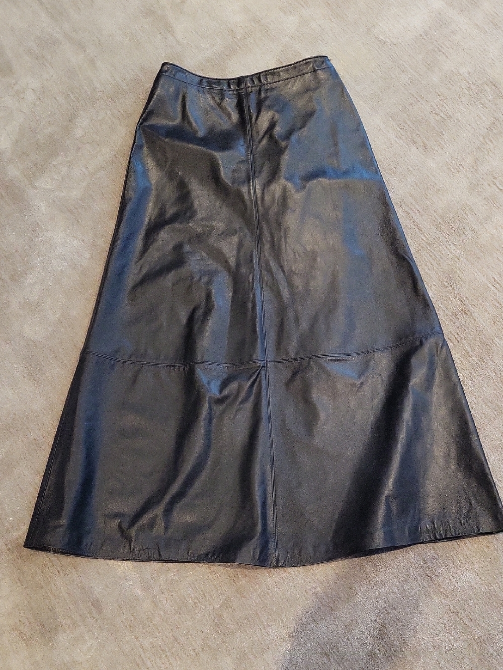 Leather A-Line Maxi Skirt — Women's